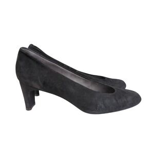 Stuart Weitzman Black Suede Leather Pumps Heels Size 9.5M‎ Classic Shoes